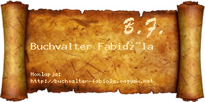 Buchvalter Fabióla névjegykártya